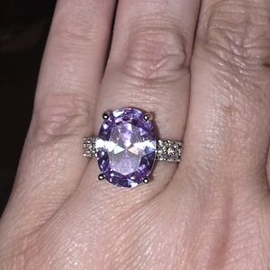 Elegant Amethyst & CZ Ring